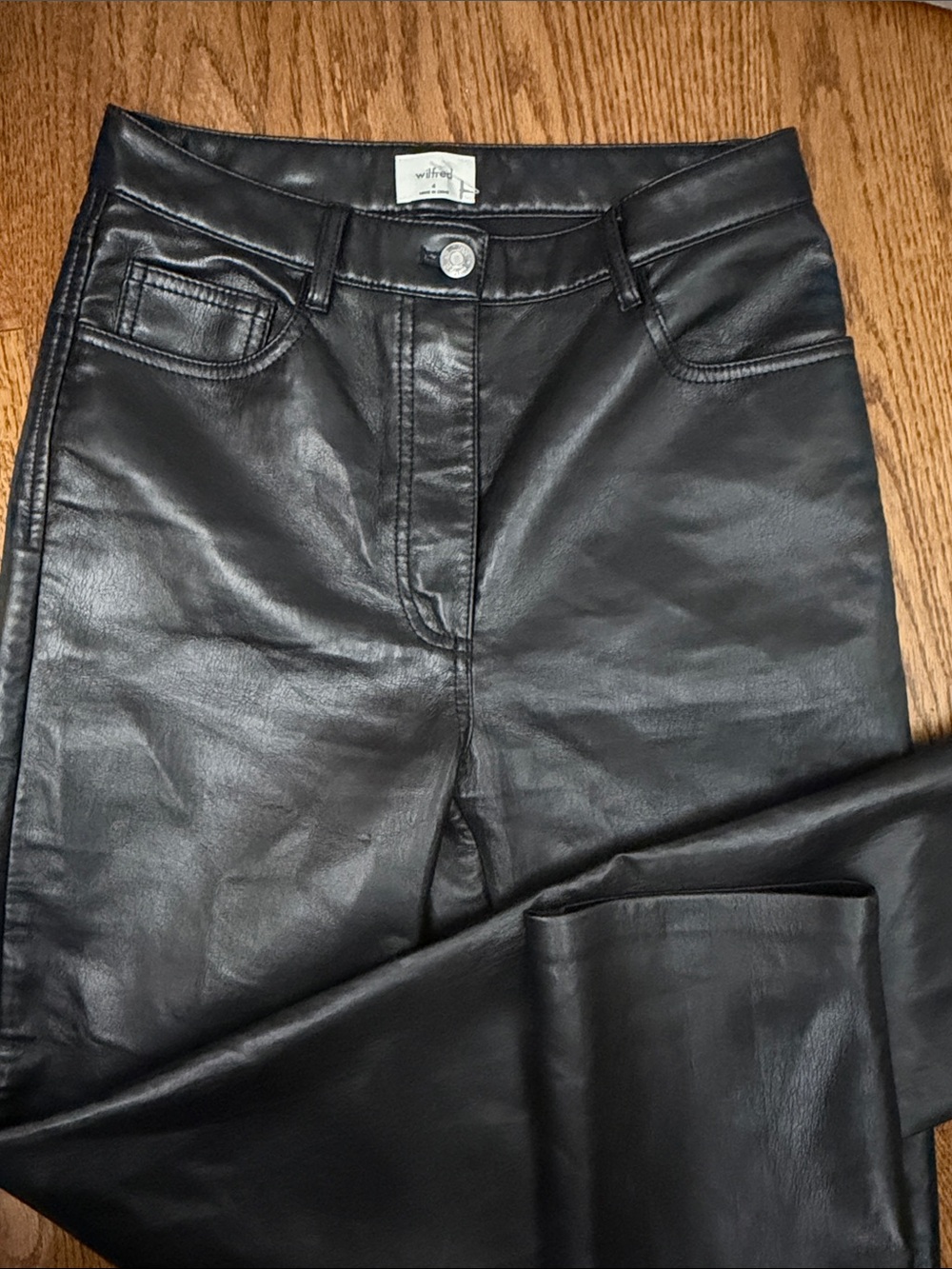 Wilfred Black Skinny Faux Leather Jeans